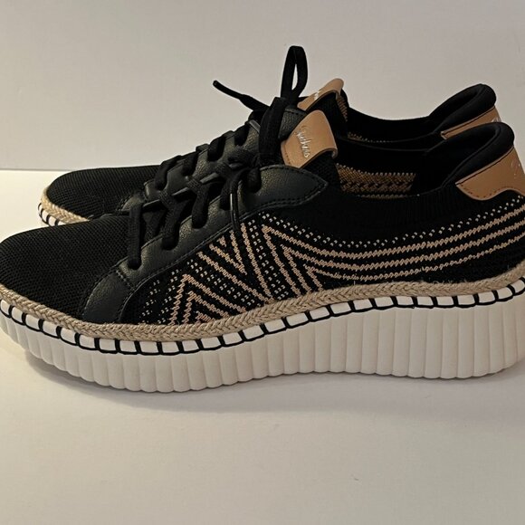 SKECHERS Wilshire Blvd Bellevue Sneakers Black STRETCHFIT MEMORY FOAM Womens 8.5 - Picture 2 of 10